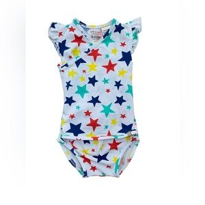 Oeteo Size 6-12 Months Colorful Star Print Adaptive Bodysuit One Piece